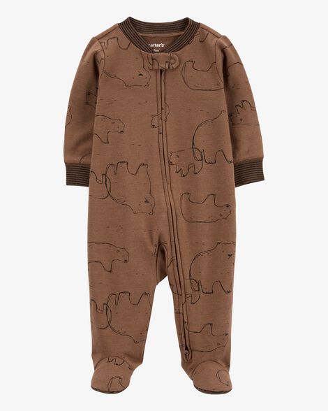  Product image 1 of Baby Polar Bear 2-Way Zip Cotton Blend Sleep & Play Pajamas