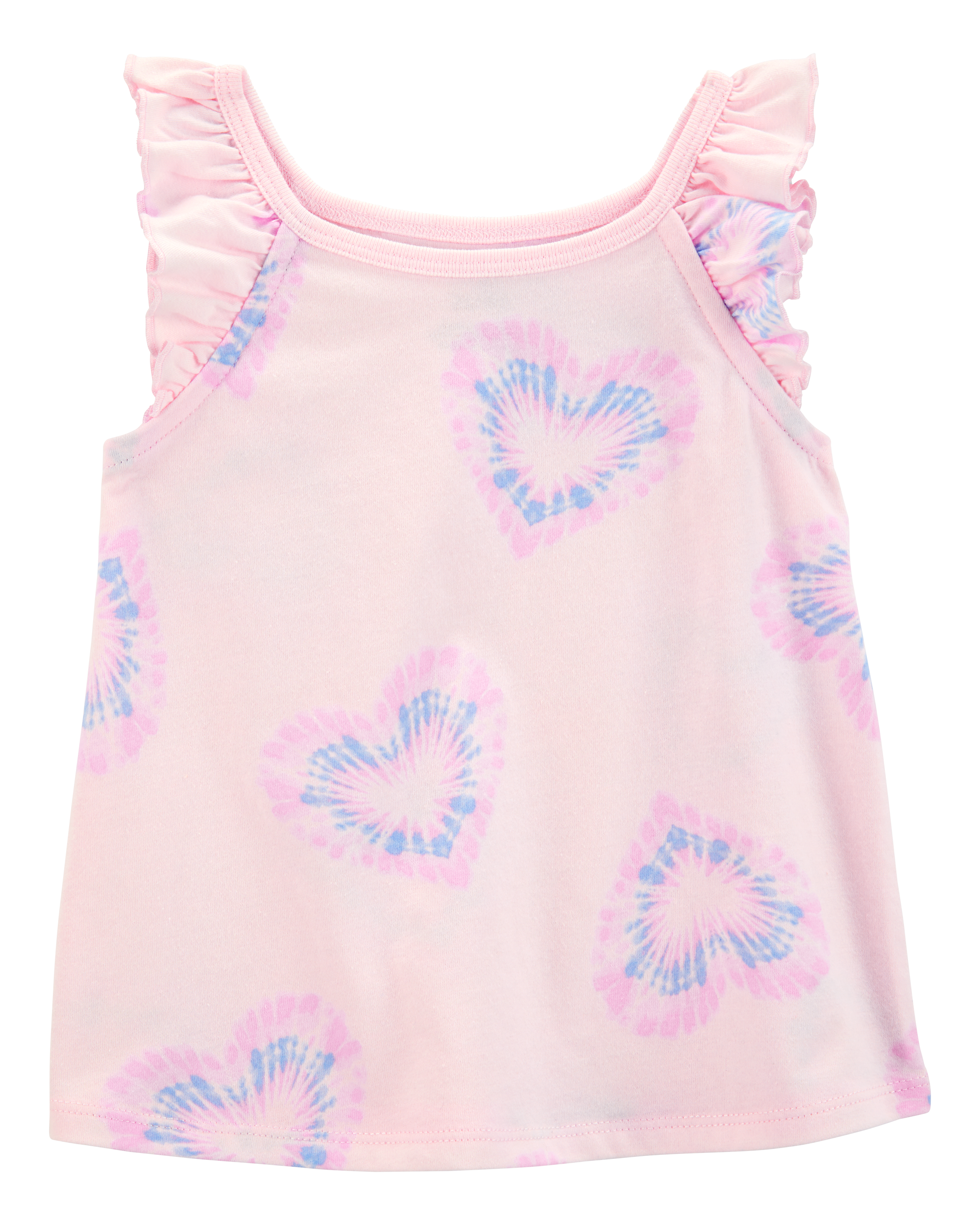 Toddler Girl Tie-Dye Heart Flutter-Sleeve Tank - Pink/Purple