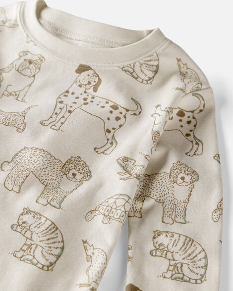 Toddler Organic Cotton Pajamas in Magical Rainbow Print
