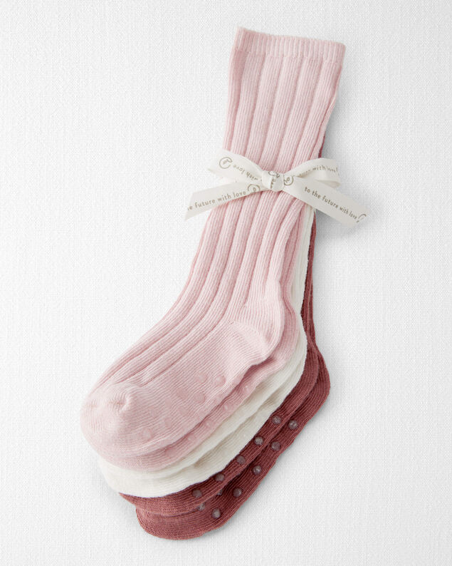 Product image 2 of Toddler Girl 3-Pack Knee-High No-Slip Socks Made with Organic Cotton