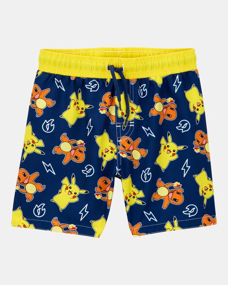 boys pokémon™ pikachu swim trunks - navy/yellow