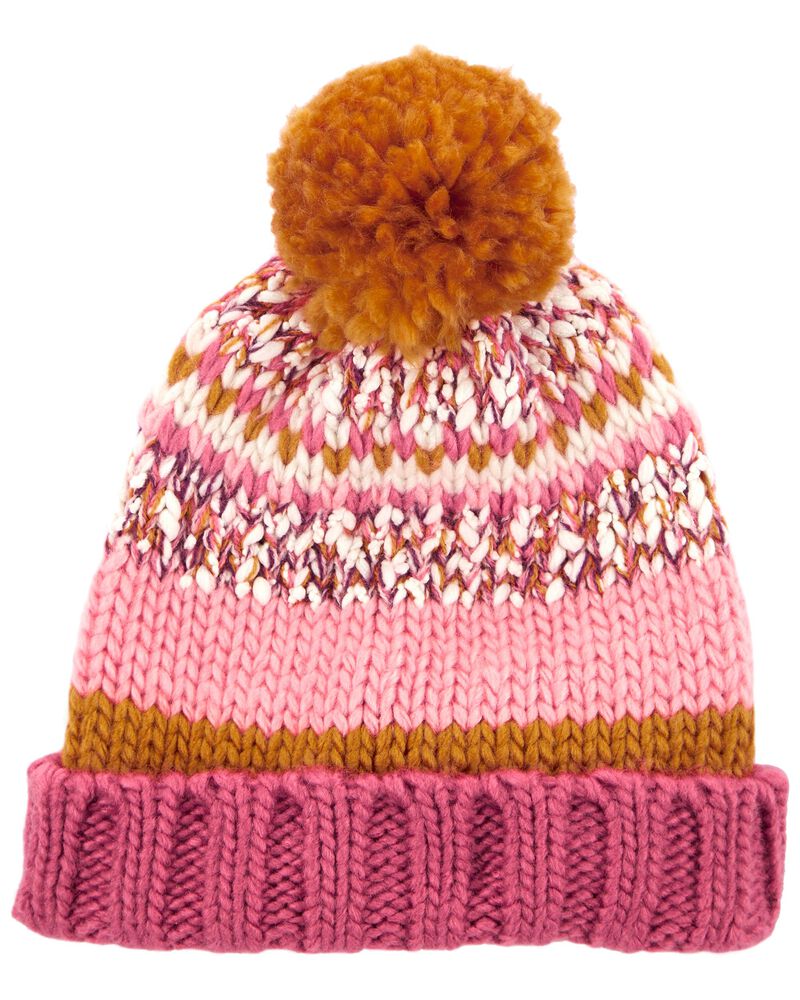 Sample Sale READY TO SHIP Size 6-12 months Striped winter hat with pom pom