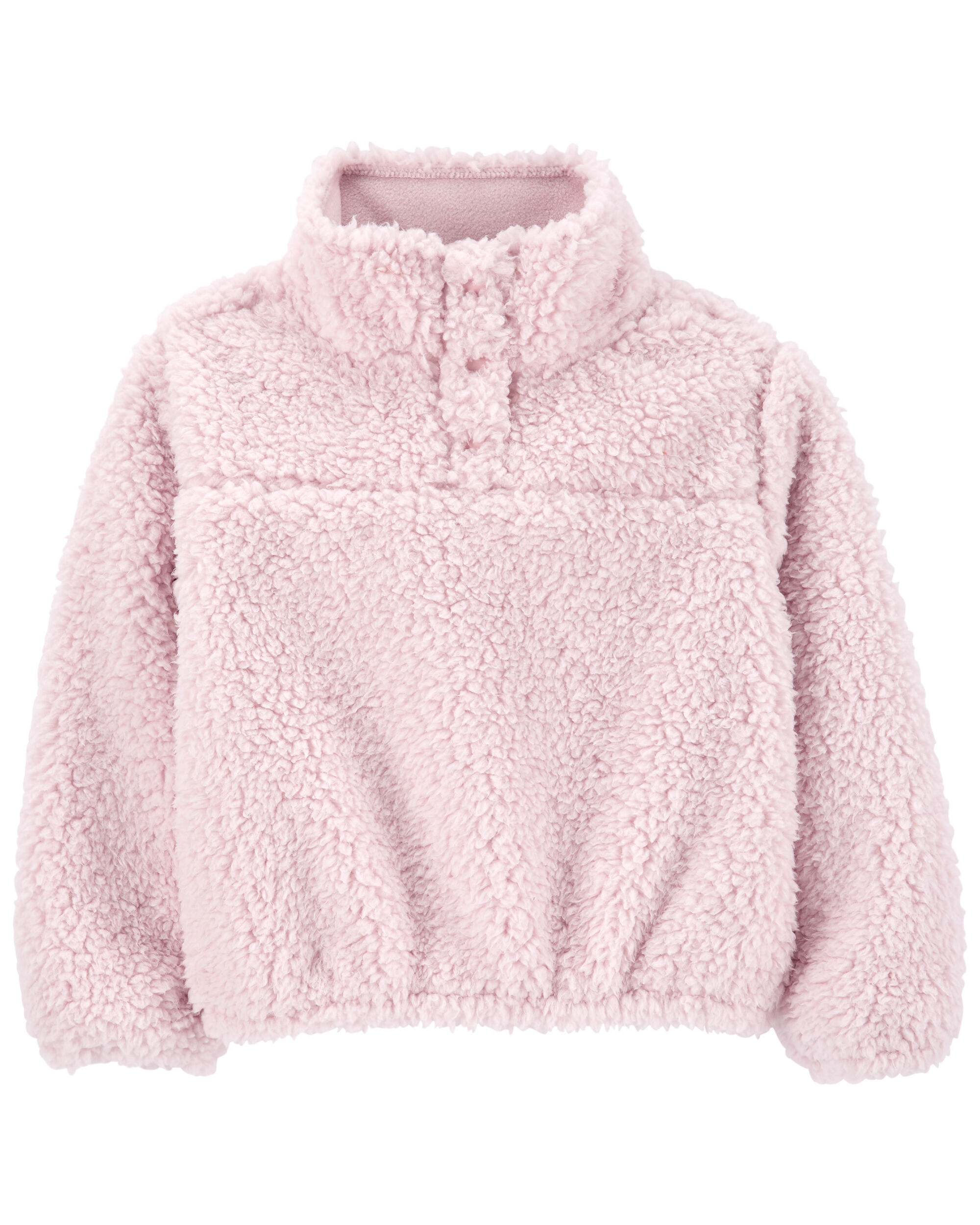 baby pink sherpa pullover