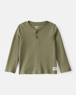 Toddler Boy Long-Sleeve Henley Shirt - Tan
