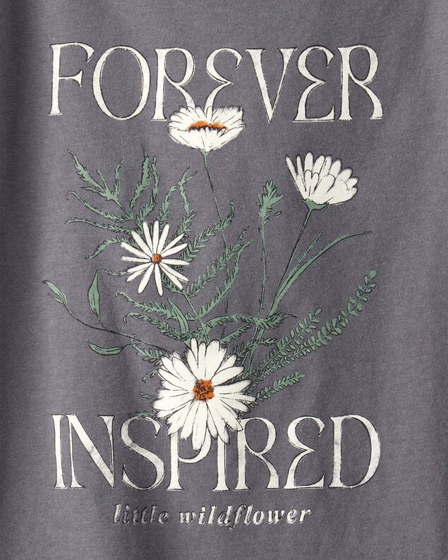 Product image 2 of Girls Wildflower Short-Sleeve Graphic Tee - Grey
