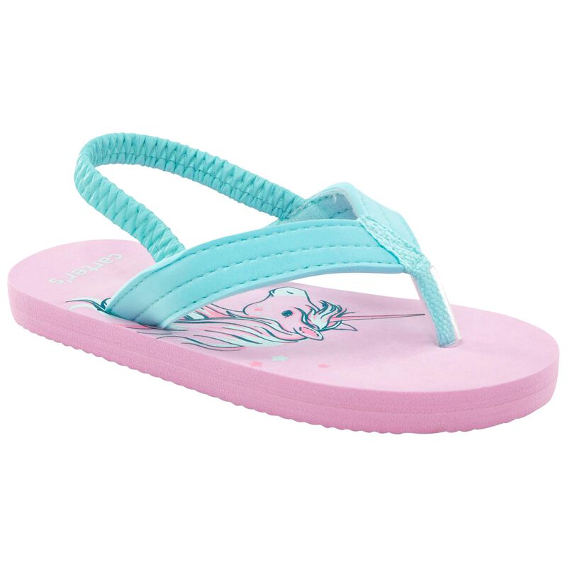 Geestelijk bossen Remmen Purple Unicorn Flip Flops | carters.com