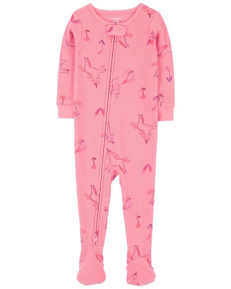  Product image 1 of Toddler 1-Piece Unicorn Thermal Footie Pajamas