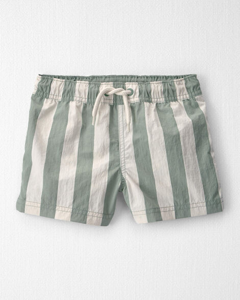 Boys Striped Swim Trunks