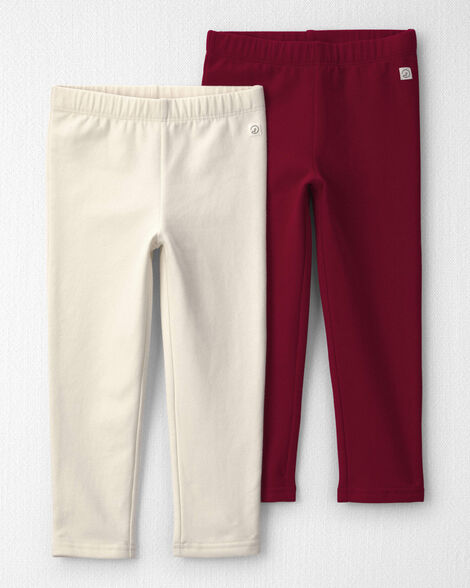 Toddler Girl 2-Pack Fleece Leggings Made with Organic Cotton