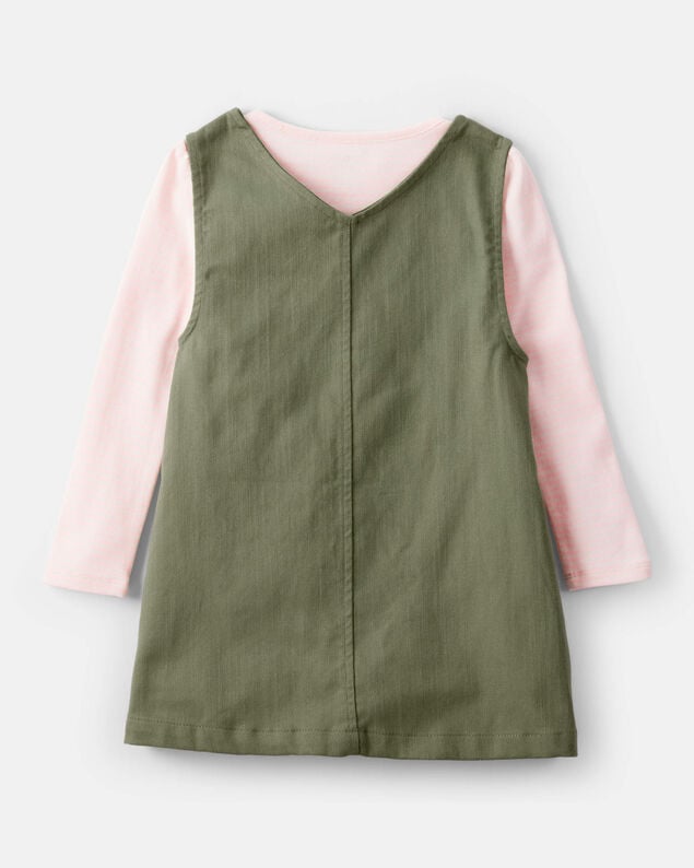 Product image 2 of Toddler Girl 2-Piece Cotton Long-Sleeve Dress - Green