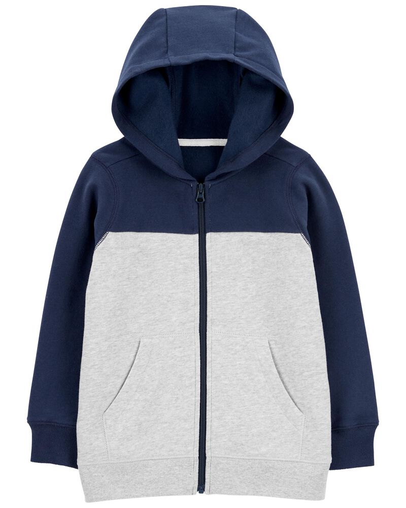 Navy Kid Zip-Up Fleece Hoodie | carters.com