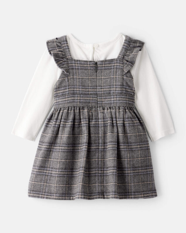Product image 2 of Baby Girl 2-Piece Plaid Long-Sleeve Dress Set