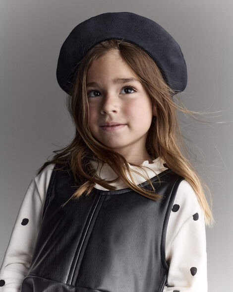 Toddler Girl Beret - Black