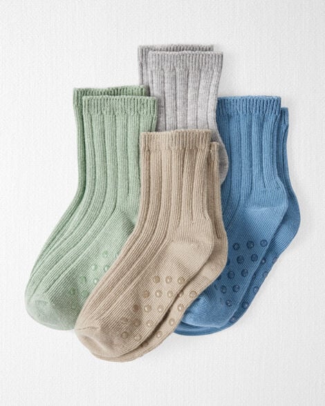 Toddler 4-Pack No-Slip Socks Made with Organic Cotton