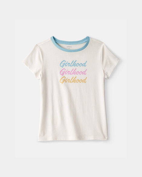 girls 'girlhood' graphic tee - cream