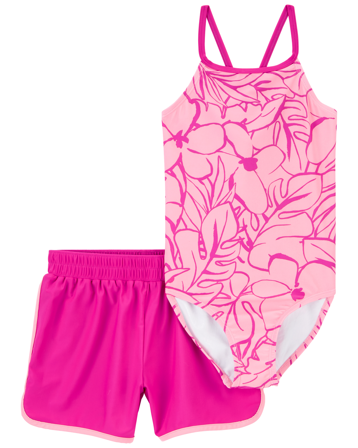 【PORTERNA】Rose Set Short One Piece Kid 2-Piece Swimsuit & Short Set - Carter's | Carter's