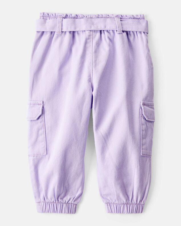Product image 2 of Baby Girl Cotton Cargo Joggers - Purple