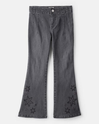 Girls Western Corduroy Flare Pants - Brown