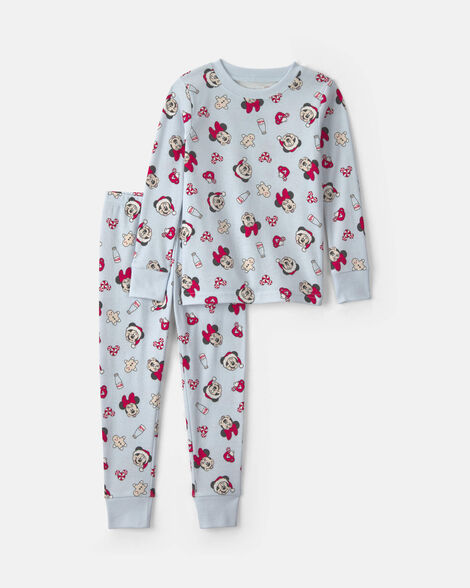 toddler 2-piece disney© mickey mouse christmas 100% cotton snug fit pajama set - blue