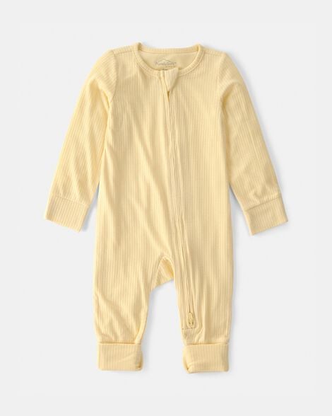 baby 2-way zip purelysoft sleep & play pajama - yellow