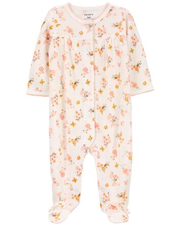 Baby Floral Snap-Up Cotton Sleep & Play Pajamas