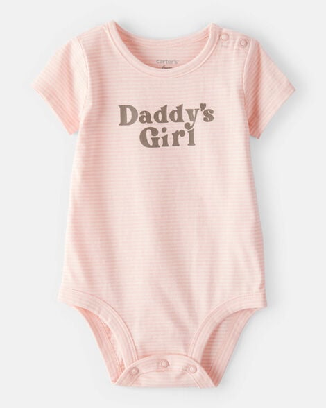 baby girl 'daddy's girl' short-sleeve graphic bodysuit - pink