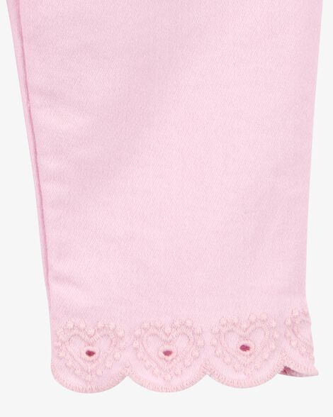  Product image 4 of Baby Woven Embroidered Hem Pants - Pink