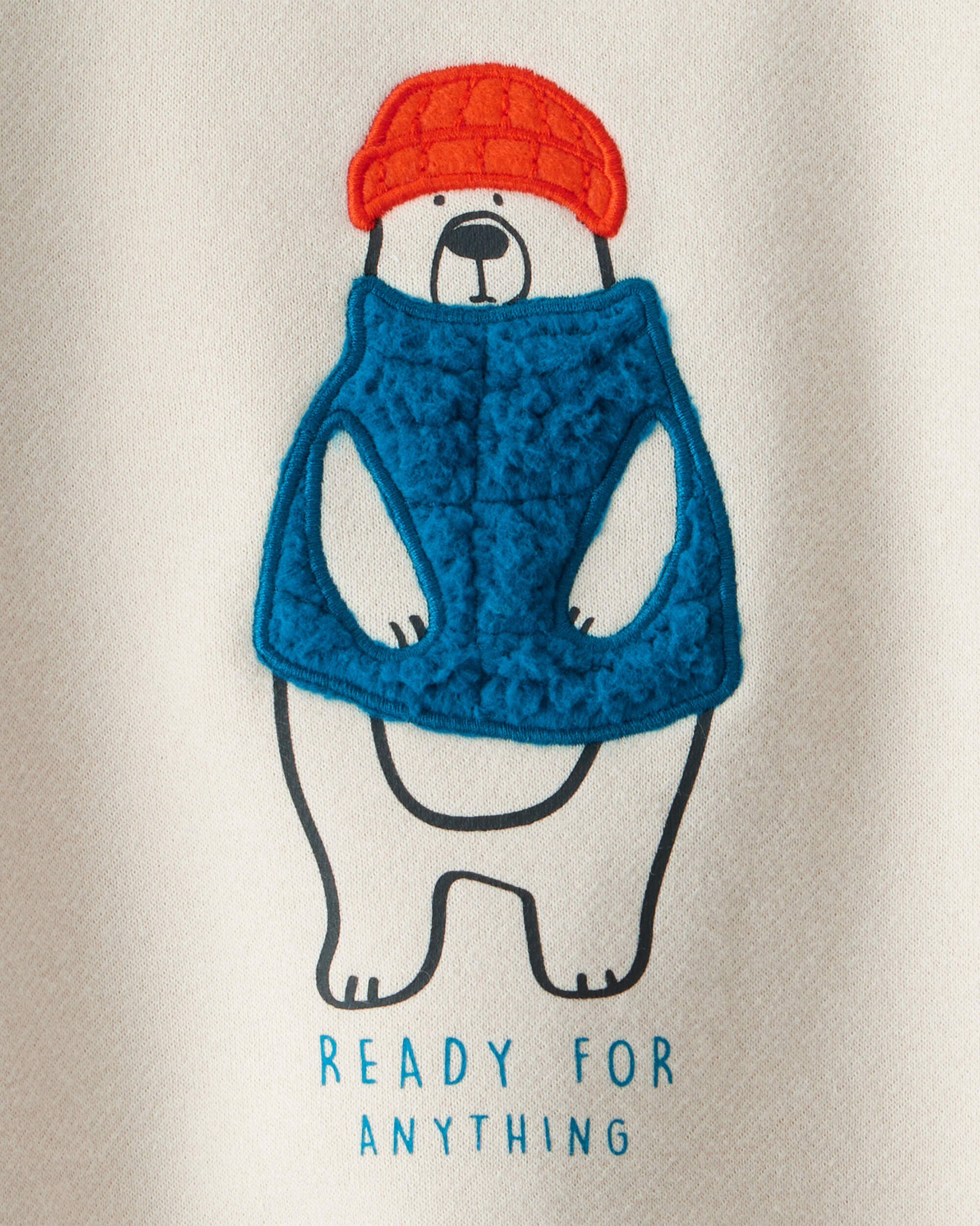 Baby Boy Bear Pullover Sweatshirt - Cream
