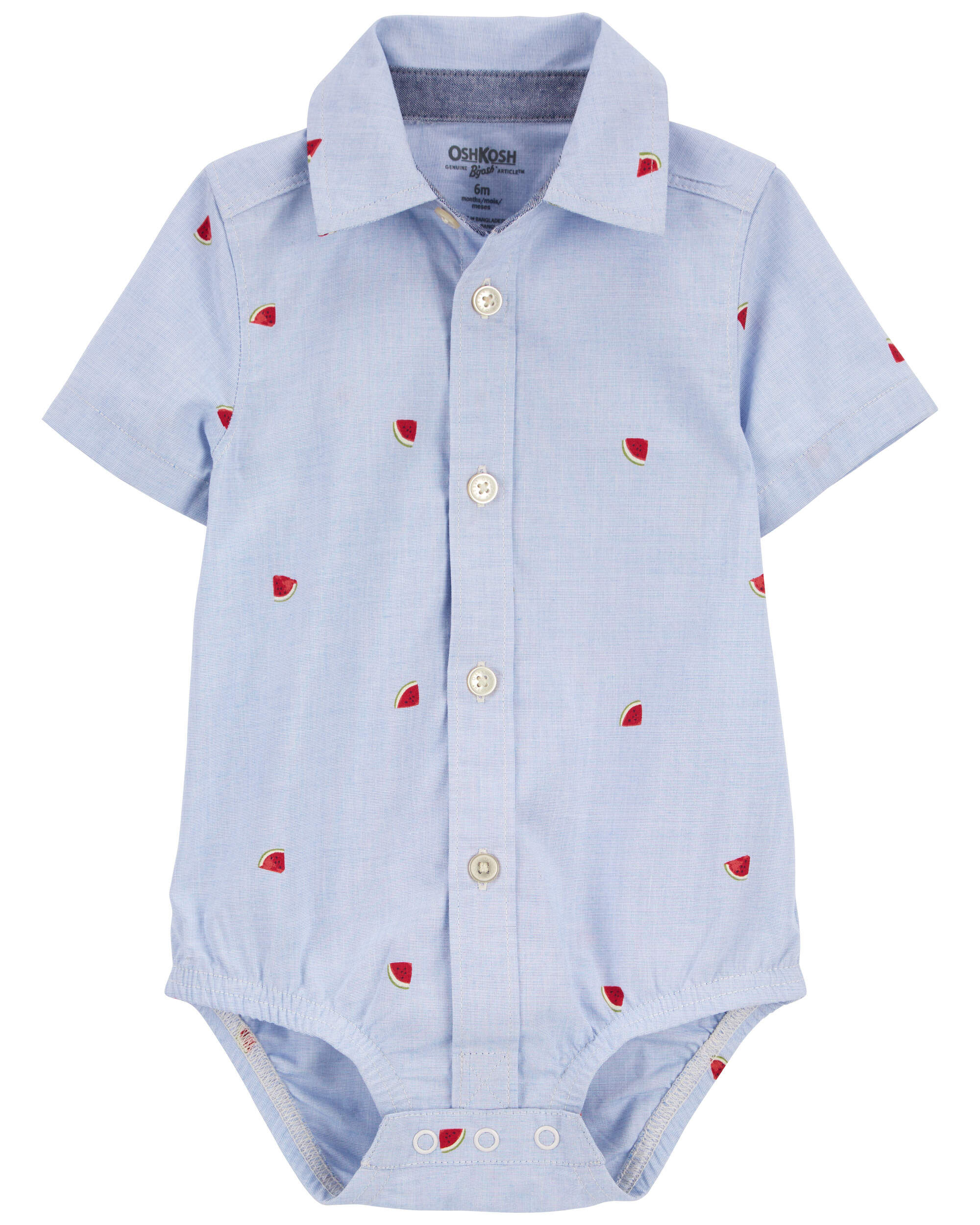 Baby♡ Baby Watermelon Print Button-Front Bodysuit - OshKosh | Carter's
