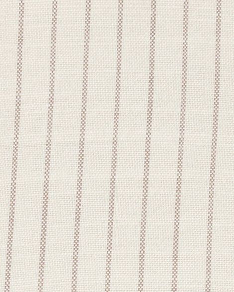  Product image 2 of Baby 2-Piece Striped Linen Look-alike Shirt & Pull-On Pant Set - Ivory/Brown