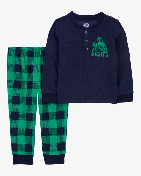  Product image 1 of Toddler 2-Piece Plaid Fleece Pajama Set