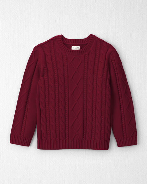Boys Organic Cotton Cable Knit Sweater