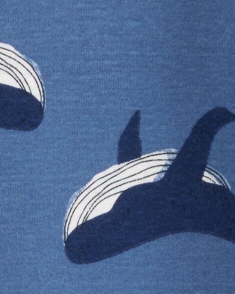  Product image 2 of Baby Whale Print Snug Fit Cotton Footie 1-Piece Pajamas - Navy