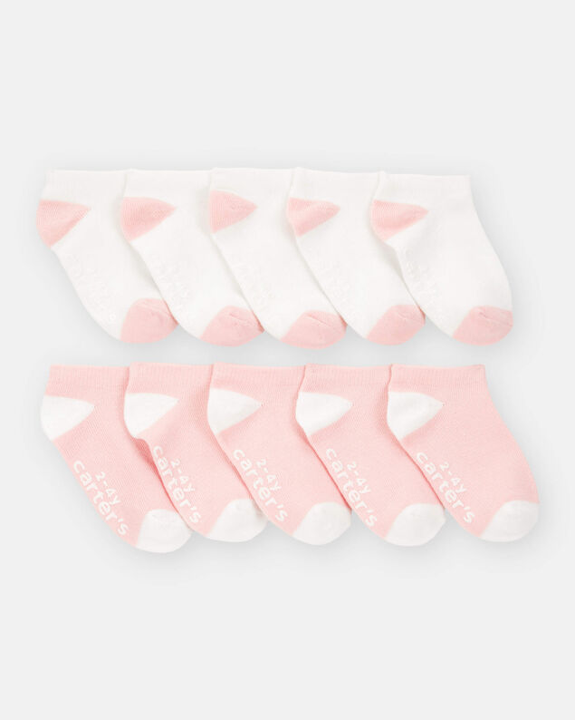 Product image 1 of Toddler Girl 10-Pack No Show Socks - Pink/White