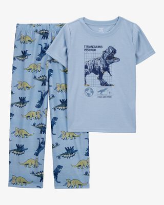 Product image 1 of Kid Dinosaur Loose Fit 2-Piece Pajamas - Blue