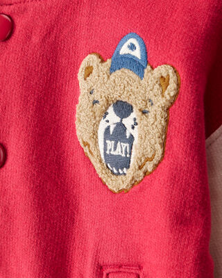 Product image 2 of Baby Boy Bear Varsity Jacket - Red/Ivory