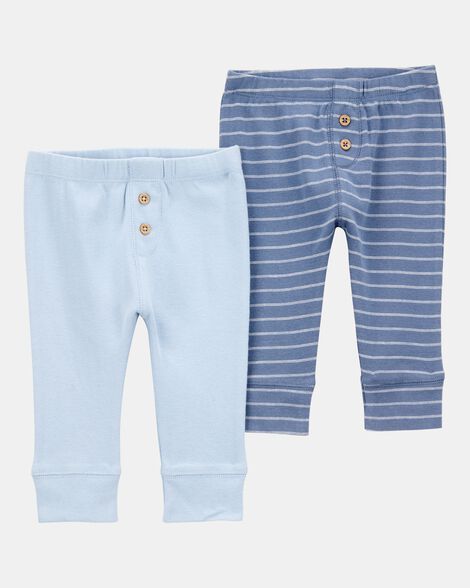 baby boy 2-pack pull-on pants - blue
