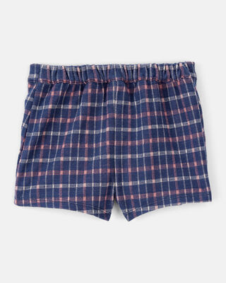 Product image 2 of Toddler Girl Plaid Print Knit Skort - Navy/Blue