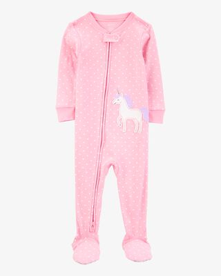 Product image 1 of Toddler Unicorn Snug Fit Cotton Footie 1-Piece Pajamas - Pink