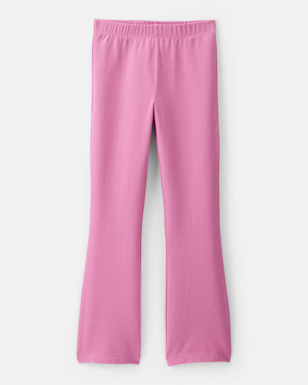 Product image 1 of Kid Solid Cotton Flare Stretch Leggings - Pink