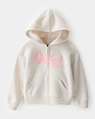 Product image 1 of Toddler OshKosh Fleece Logo Zip Jacket - Oatmeal