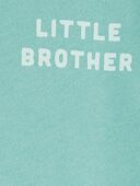 Green - Baby Little Brother Cotton Bodysuit, Selected