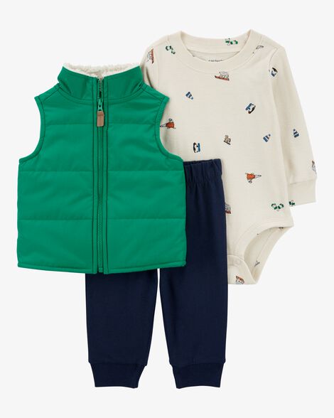 Walmart Affordable Boy Clothes Baby 3-Piece Little Vest Set Carter's