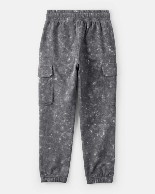 Product image 2 of Boys Acid Wash Print French Terry Joggers - Grey