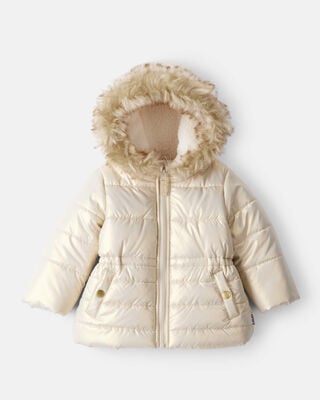 Baby Girl 2-Piece Polka Dot Hooded Snowsuit Jacket & Bib Set - Green