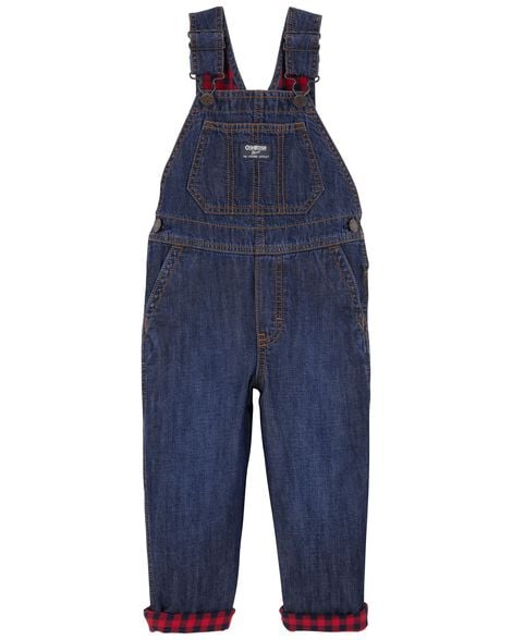  Product image 1 of Toddler Buffalo Plaid-Lined Overalls