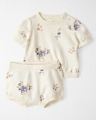 Product image 1 of Baby 2-Piece Organic Cotton Floral-Print Sweater Set