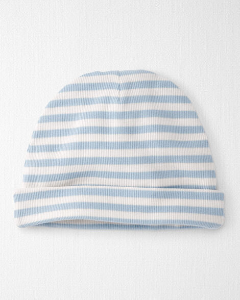 Baby Organic Cotton Rib Cap in Stripes