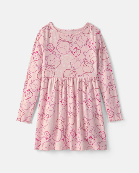 girls squishmallow long-sleeve dress - pink