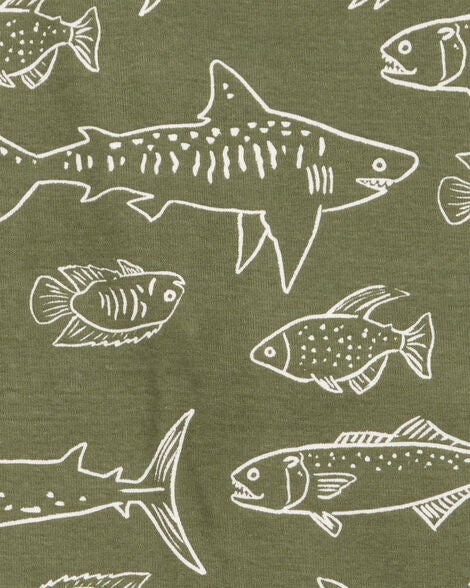  Product image 3 of Kid Fish Print Snug Fit Cotton 4-Piece Pajamas